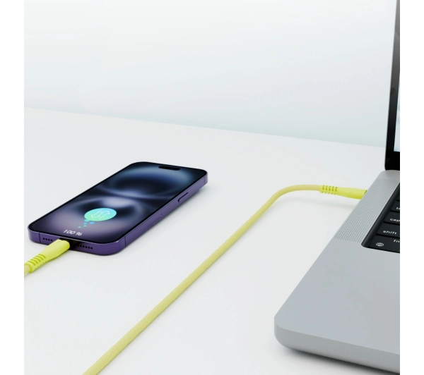 QUALO USB-C do Lightning 1,5m 2,4A Żółty