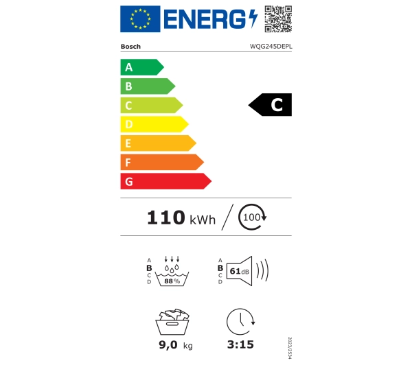 Bosch pralka Serie 6 WGG244ZEPL 9kg 1400obr/min + suszarka Serie 6 WQG245DEPL 61,3cm 9kg - TRZECI -55%, ALBO 5-TY ZA 1ZŁ - Kup na Raty - RRSO 0%