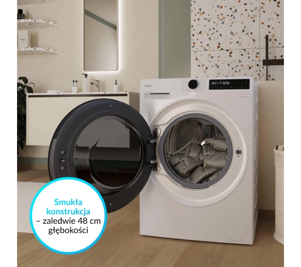 Candy ProWash&Dry 500 BWR 495BL8-S 48cm 9kg/5kg Funkcje AI Zdalne sterowanie - Kup na Raty - RRSO 0%