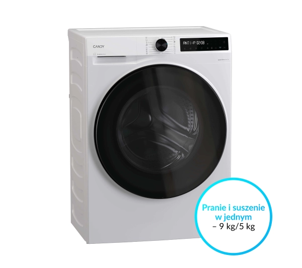 Candy ProWash&Dry 500 BWR 495BL8-S 48cm 9kg/5kg Funkcje AI Zdalne sterowanie - Kup na Raty - RRSO 0%