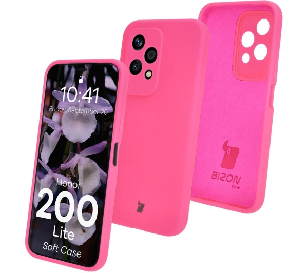 Bizon Silikonowe Soft do Honor 200 Lite Neonowo-różowy