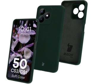 Bizon Silikonowe Soft do Realme Note 50/Realme C53/C51 Ciemnozielony