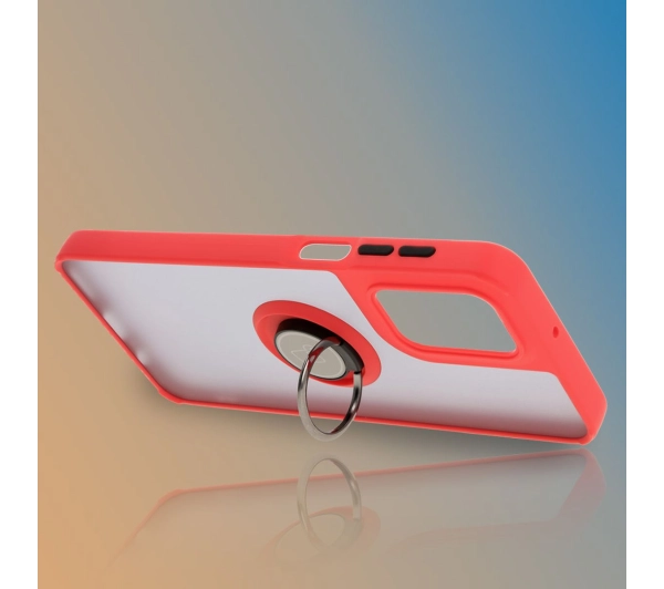Bizon z uchwytem na palec Hybrid Ring do Motorola Moto G55 5G przydymione z Czerwoną ramką