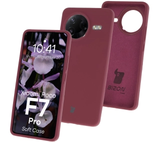 Bizon Silikonowe Soft do Poco F7 Pro Śliwkowy
