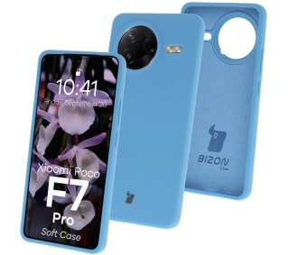 Bizon Silikonowe Soft do Xiaomi Poco F7 Pro Niebieski