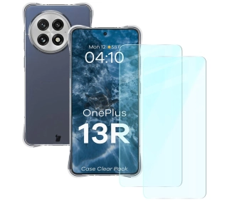 Bizon elastyczne etui Salpa + 2x szkło hartowane Clear Pack do OnePlus 13R