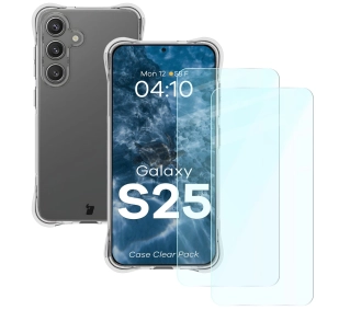 Bizon elastyczne etui Salpa + 2x szkło hartowane Clear Pack do Galaxy S25