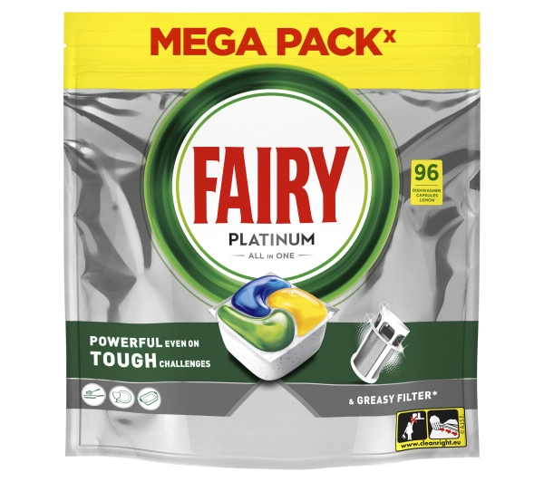 Fairy Platinum All In One Lemon 96 szt.