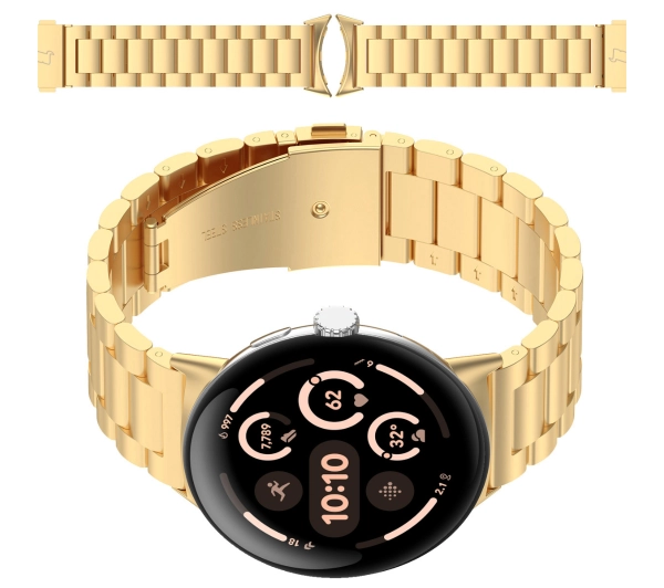 Bizon ze stali nierdzewnej Aura do Google Pixel Watch 4/3/2/1 41mm Złoty