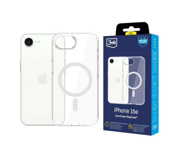 3mk EverClear MagCase do iPhone 16e Przezroczysty