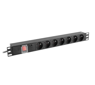 Lanberg RACK PDU 1U 10A 7x230V 2m Czarny