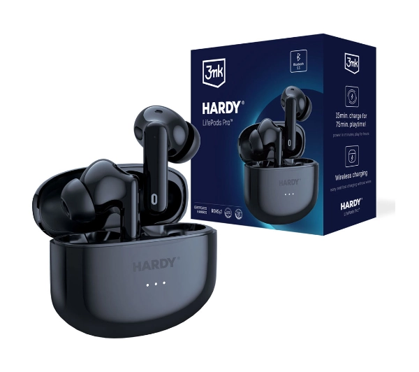 3mk HARDY LifePods Pro ANC Dokanałowe Bluetooth 5.3 Czarny