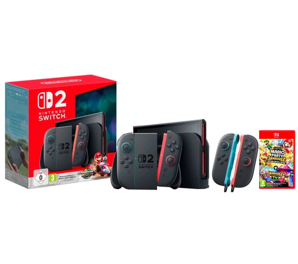 Nintendo Switch 2 Joy-Con Czarny + Mario Kart World + Super Mario Party Jamboree + Jamboree TV + Joy-Con 2 Pair (2szt)