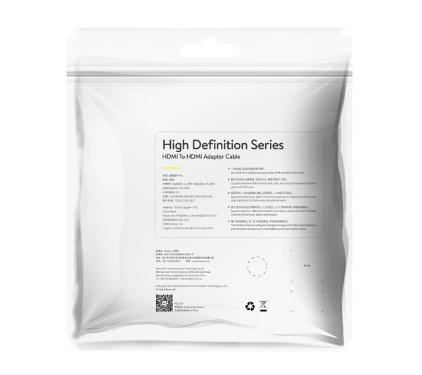 Baseus CAKGQ-D01 4K 60Hz, 3D, HDR, 18Gbps, 5m Czarny