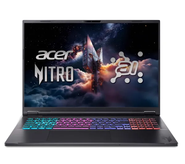 Acer Nitro 18 AI AN18-61 18" 165Hz Ryzen AI 9 365 16GB RAM 1TB Dysk SSD RTX5070 DLSS4 Czarny Funkcje AI