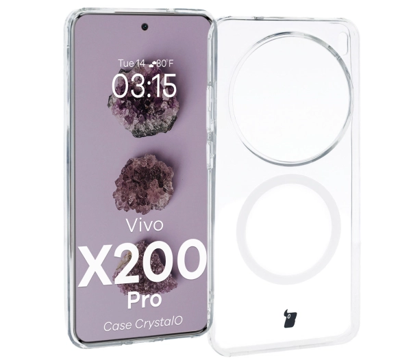Bizon CrystalO z MagSafe do Vivo X200 Pro Przezroczyste