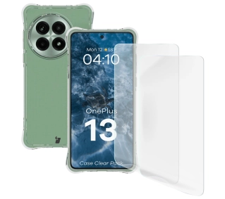 Bizon elastyczne etui Salpa + 2x folia na ekran Clear Pack do OnePlus 13