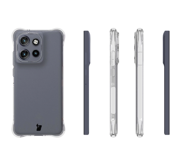 Bizon elastyczne etui Salpa + 2x folia na ekran Clear Pack do Motorola Edge 50 Neo