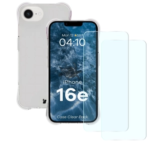 Bizon elastyczne etui Salpa + 2x szkło hartowane Clear Pack do Apple iPhone 16e