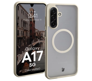 Bizon MatteO z MagSafe do Samsung Galaxy A17 5G Półprzezroczyste z beżową ramką