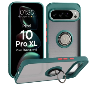 Bizon z uchwytem na palec Hybrid Ring do Google Pixel 10 Pro XL Przydymione z zieloną ramką