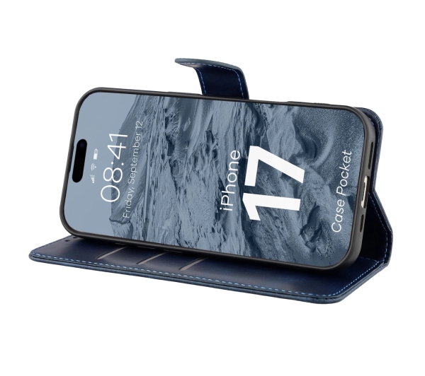 Bizon z klapką Pocket do Apple iPhone 17 Granatowy