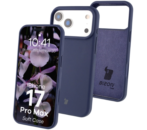 Bizon Silikonowe Soft do Apple iPhone 17 Pro Max Granatowy