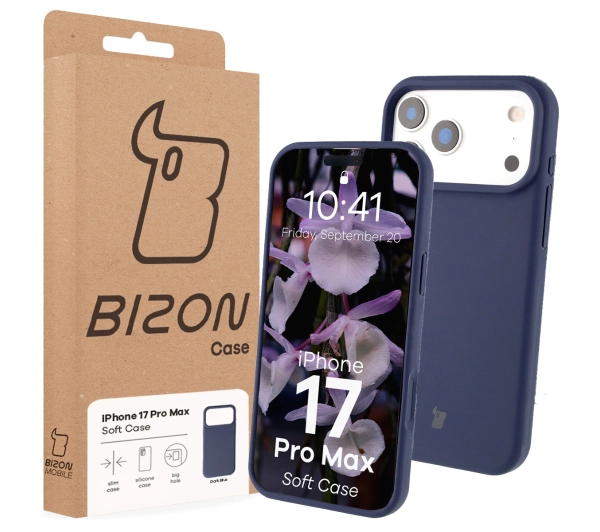 Bizon Silikonowe Soft do Apple iPhone 17 Pro Max Granatowy