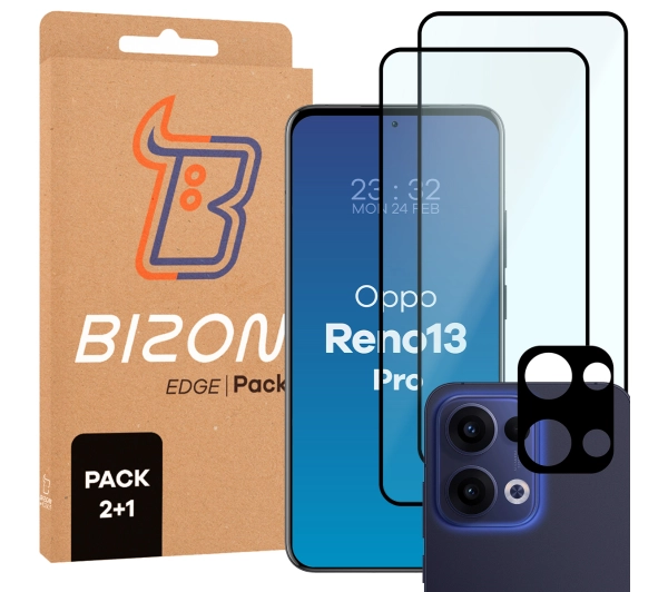 Bizon 2x szkło + szybka na aparat Edge 2 Pack do Oppo Reno13