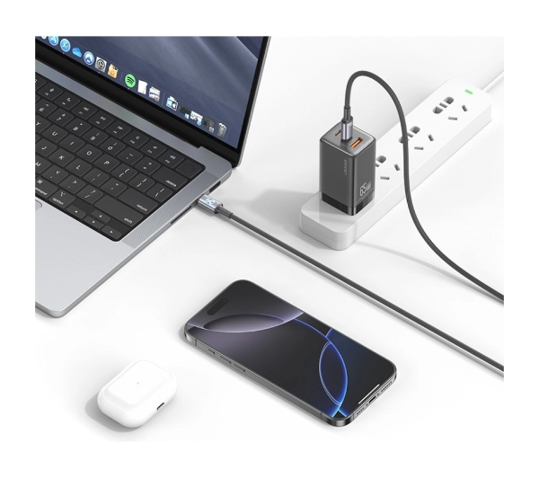 USAMS Huan Series 60W USB-C do USB-C 1,2m Tytanowy