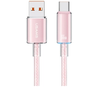 USAMS Cloud Series 6A USB-A do USB-C 1,2m Różowy