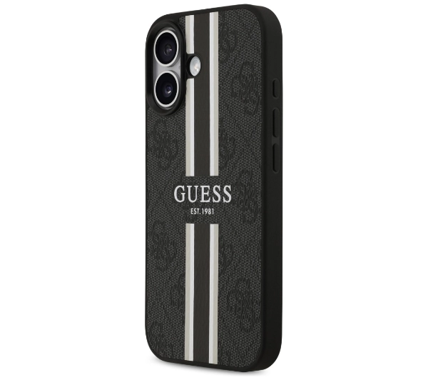 Guess 4G Printed Stripes MagSafe do iPhone 17 Czarny