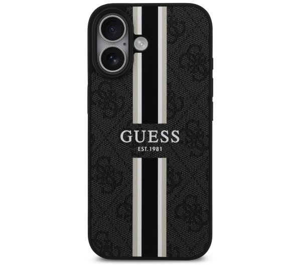 Guess 4G Printed Stripes MagSafe do iPhone 17 Czarny