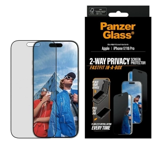 PanzerGlass prywatyzujące Ultra-Wide Fit Fastfit do iPhone 17 / 16 Pro