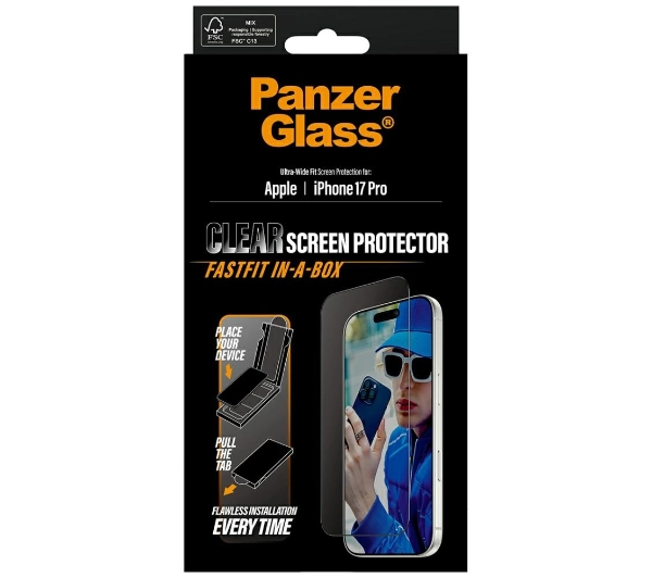 PanzerGlass Ultra-Wide Fit Fastfit do iPhone 17 Pro