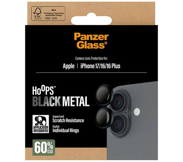 PanzerGlass Hoops do iPhone 17 / 16 / 16 Plus Czarny