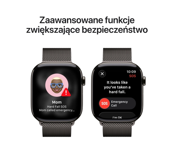 Apple Watch Series 11 GPS + Cellular 46mm Tytan Łupek Bransoleta mediolańska Łupek M/L - Kup na Raty - RRSO 0%