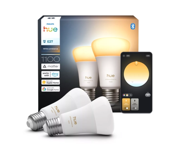 Philips Hue White Ambiance A60 E27 1100 2szt.