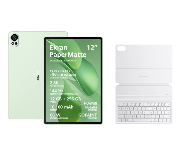 Huawei MatePad PaperMatte Edition 12X 2025 12" 12/256GB Wi-Fi Zielony + klawiatura Biały