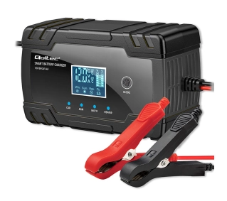 Qoltec 52490 Inteligentna mikroprocesorowa 12V 8A / 24V 4A  Prostownik z funkcją naprawy do akumulatora AGM GEL