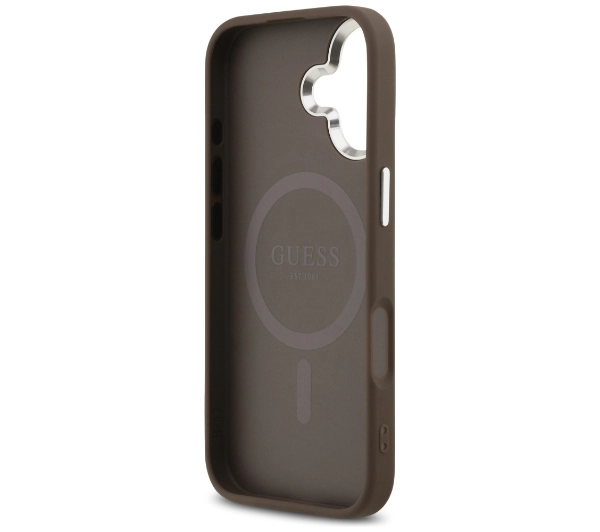 Guess 4G Triangle Logo MagSafe do iPhone 17 brązowy srebrny