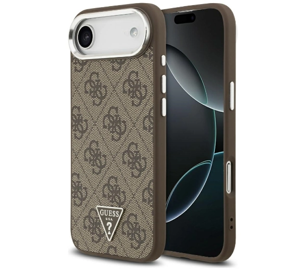 Guess 4G Triangle Logo MagSafe do iPhone Air Brązowy srebrny
