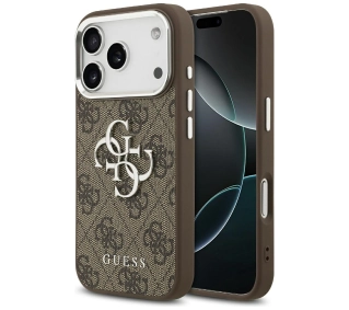 Guess 4G Big 4G Classic Logo do iPhone 17 Pro brązowy srebrny