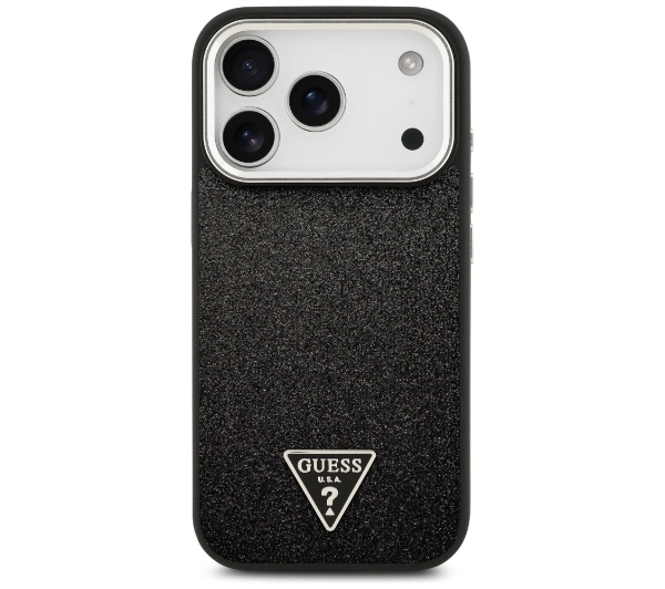 Guess Glitter Triangle Logo MagSafe do iPhone 17 Pro czarny