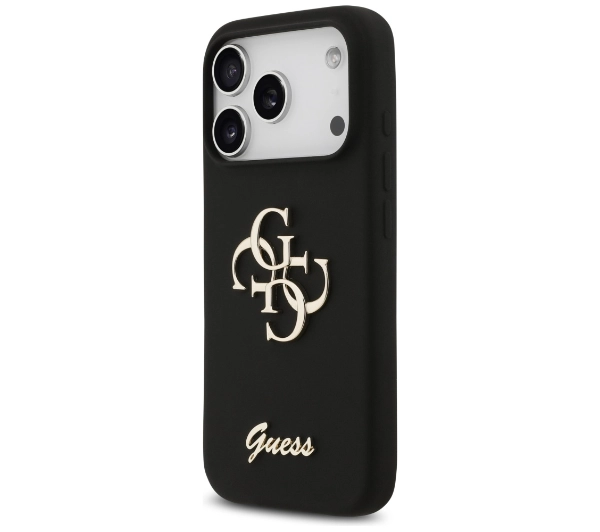 Guess Silicone Big 4G Script do iPhone 17 Pro Czarny