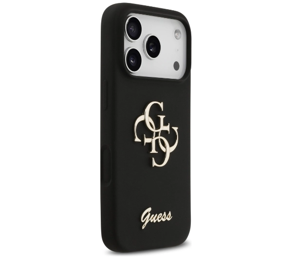 Guess Silicone Big 4G Script do iPhone 17 Pro Czarny