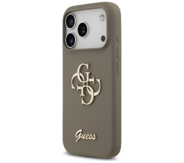 Guess Silicone Big 4G Script do iPhone 17 Pro brązowy