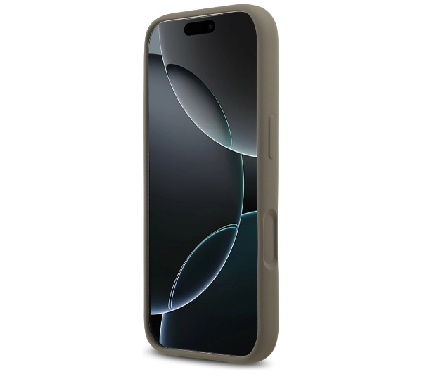 Guess Silicone Big 4G Script do iPhone 17 Pro brązowy