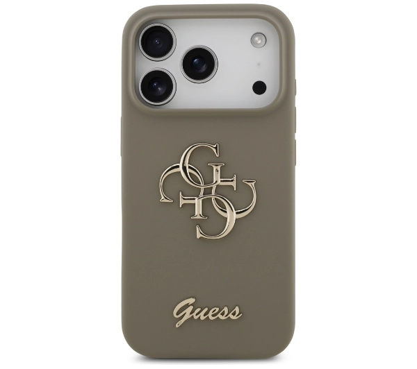 Guess Silicone Big 4G Script do iPhone 17 Pro brązowy
