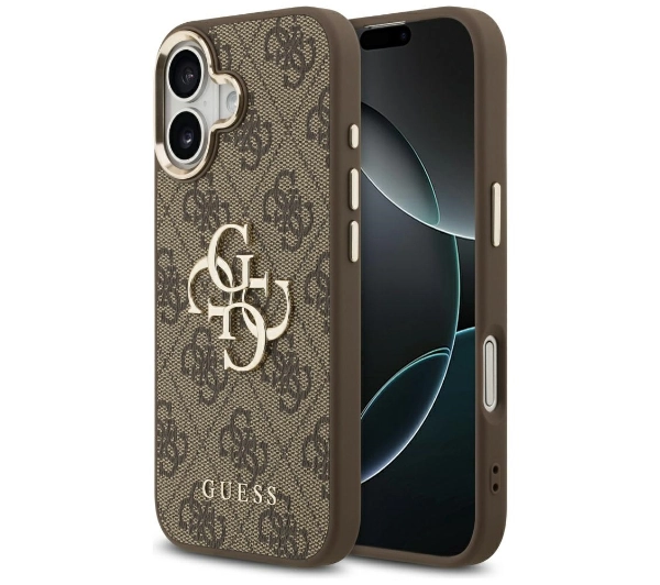 Guess 4G Big 4G Classic Logo do iPhone 17 brązowy złoty